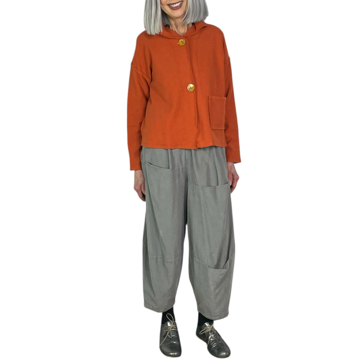 FUNNEL NECK COTTON CANVAS JACKET