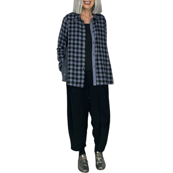 CHECK GUSSET PLACKET SHIRT