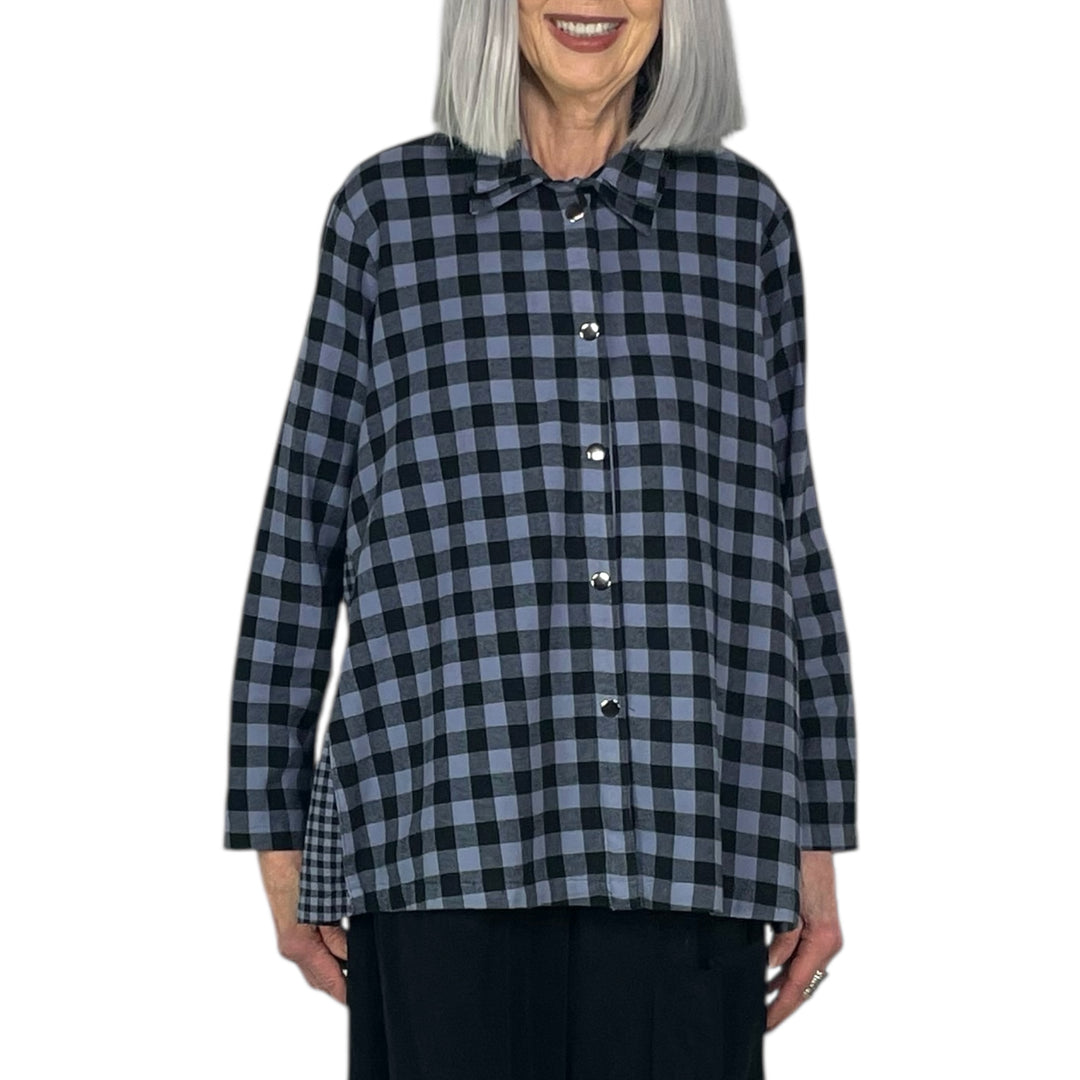 CHECK GUSSET PLACKET SHIRT 