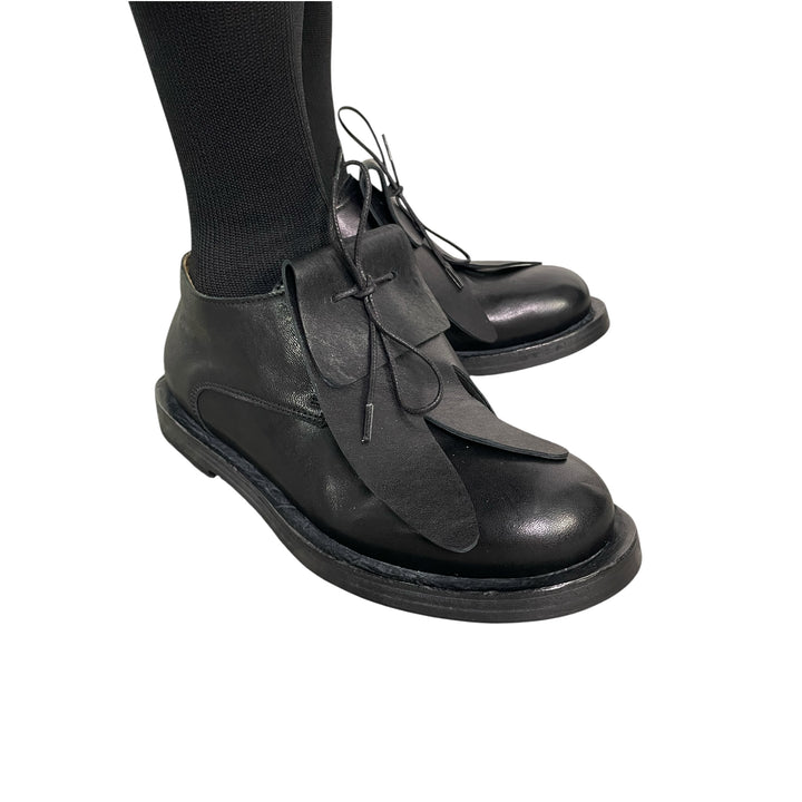 LACE-UP SHOES W/OVERLAY