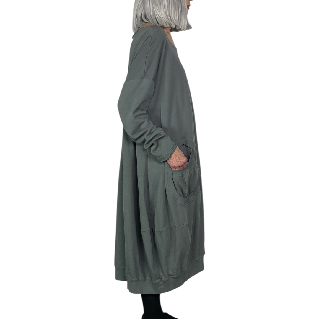FRENCH TERRY CIRCLE POCKET DRESS