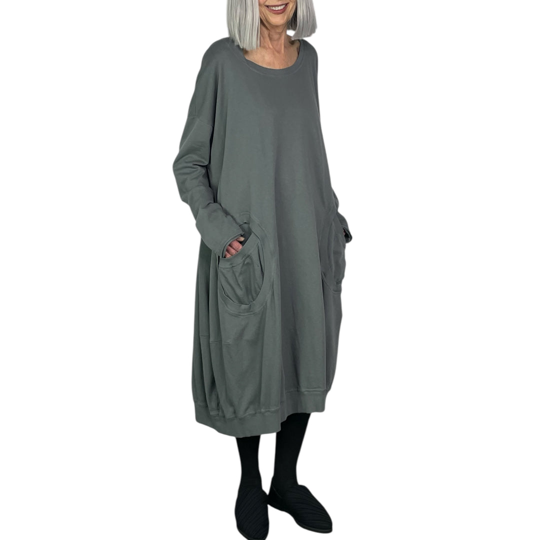 FRENCH TERRY CIRCLE POCKET DRESS