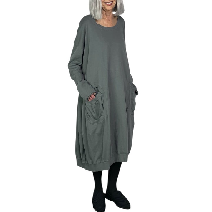 FRENCH TERRY CIRCLE POCKET DRESS
