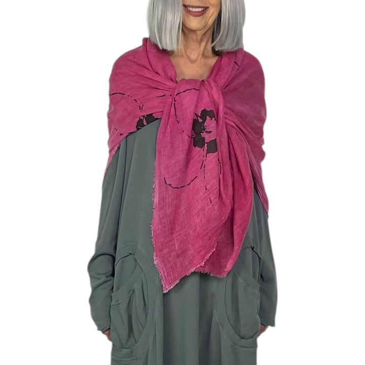2-TONE FLORAL PRINT SCARF