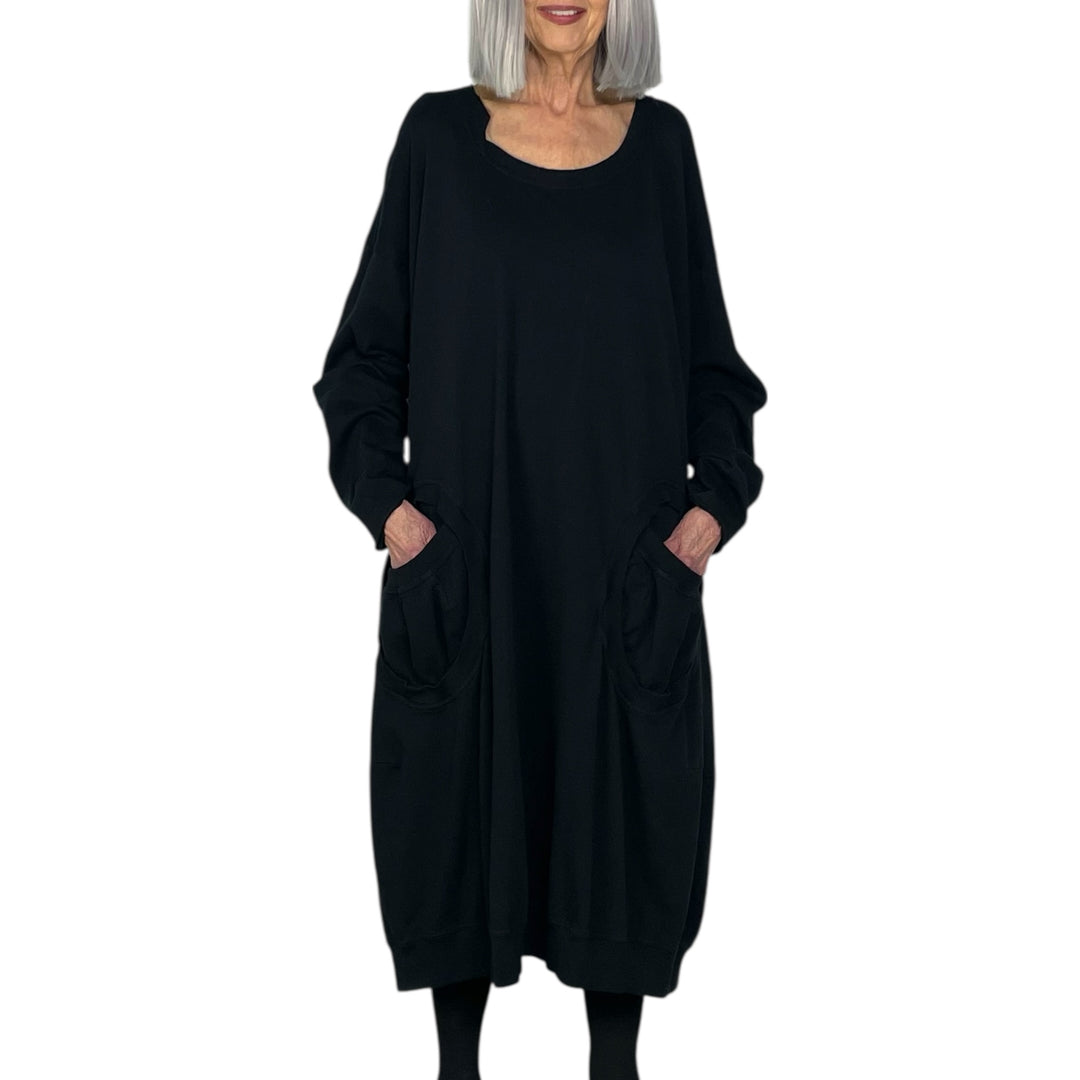 FRENCH TERRY CIRCLE POCKETS DRESS