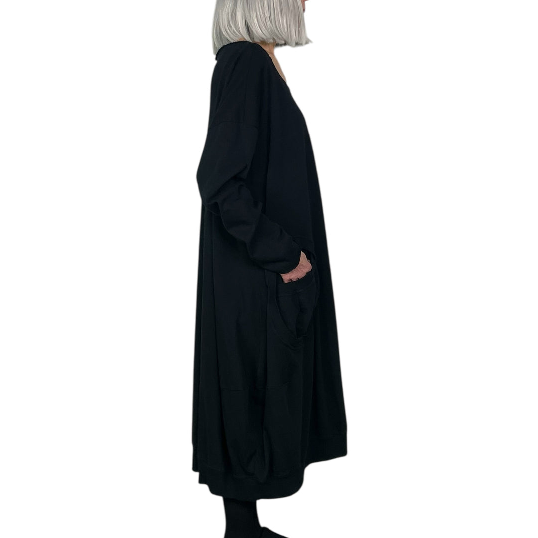 FRENCH TERRY CIRCLE POCKETS DRESS
