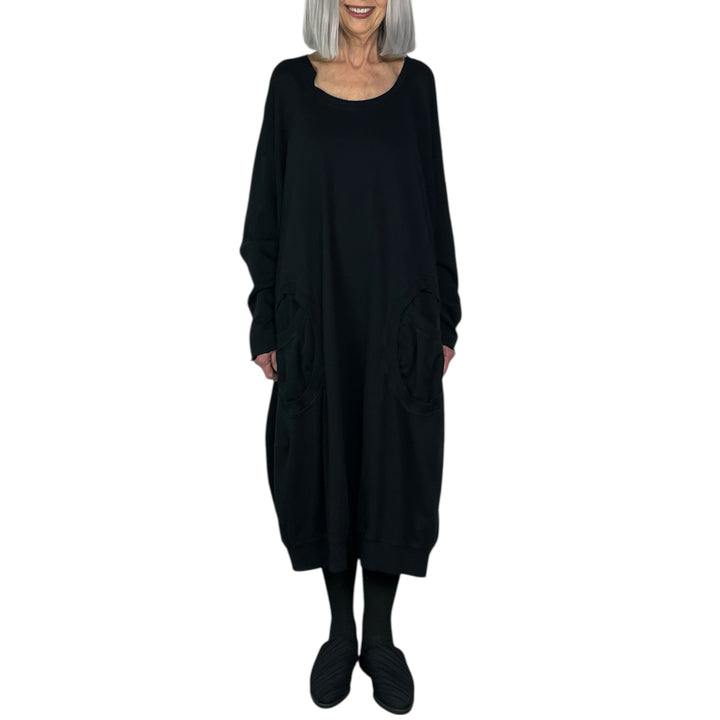 FRENCH TERRY CIRCLE POCKETS DRESS