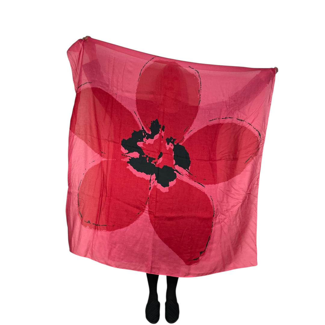 FLOWER PRINT SQUARE SCARF
