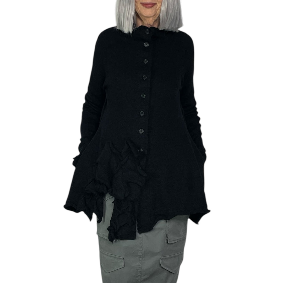 FLOWER TRIM CARDIGAN