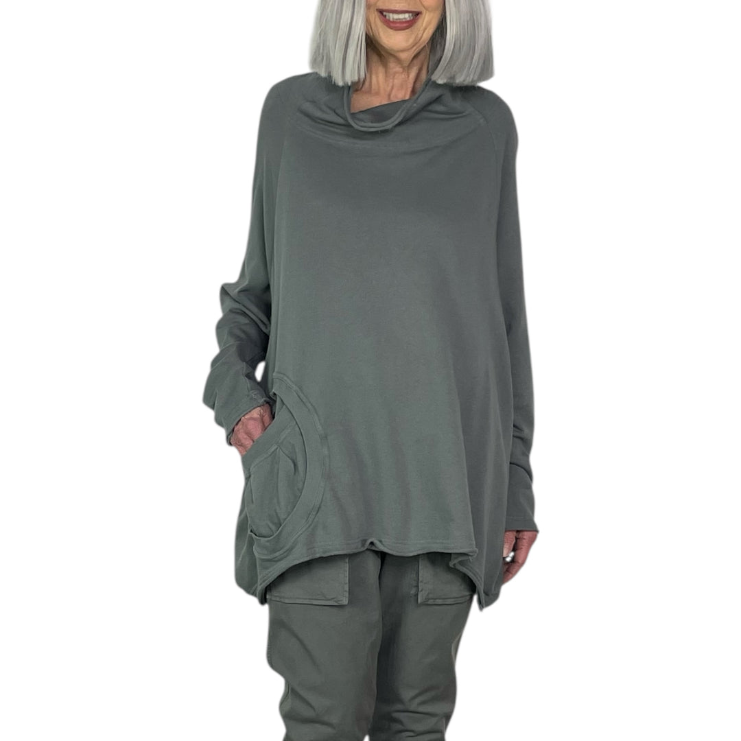 FRENCH TERRY CIRCLE POCKET TUNIC