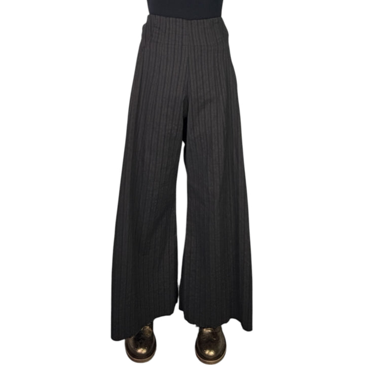STRIPED FLARED LEG TROUSER