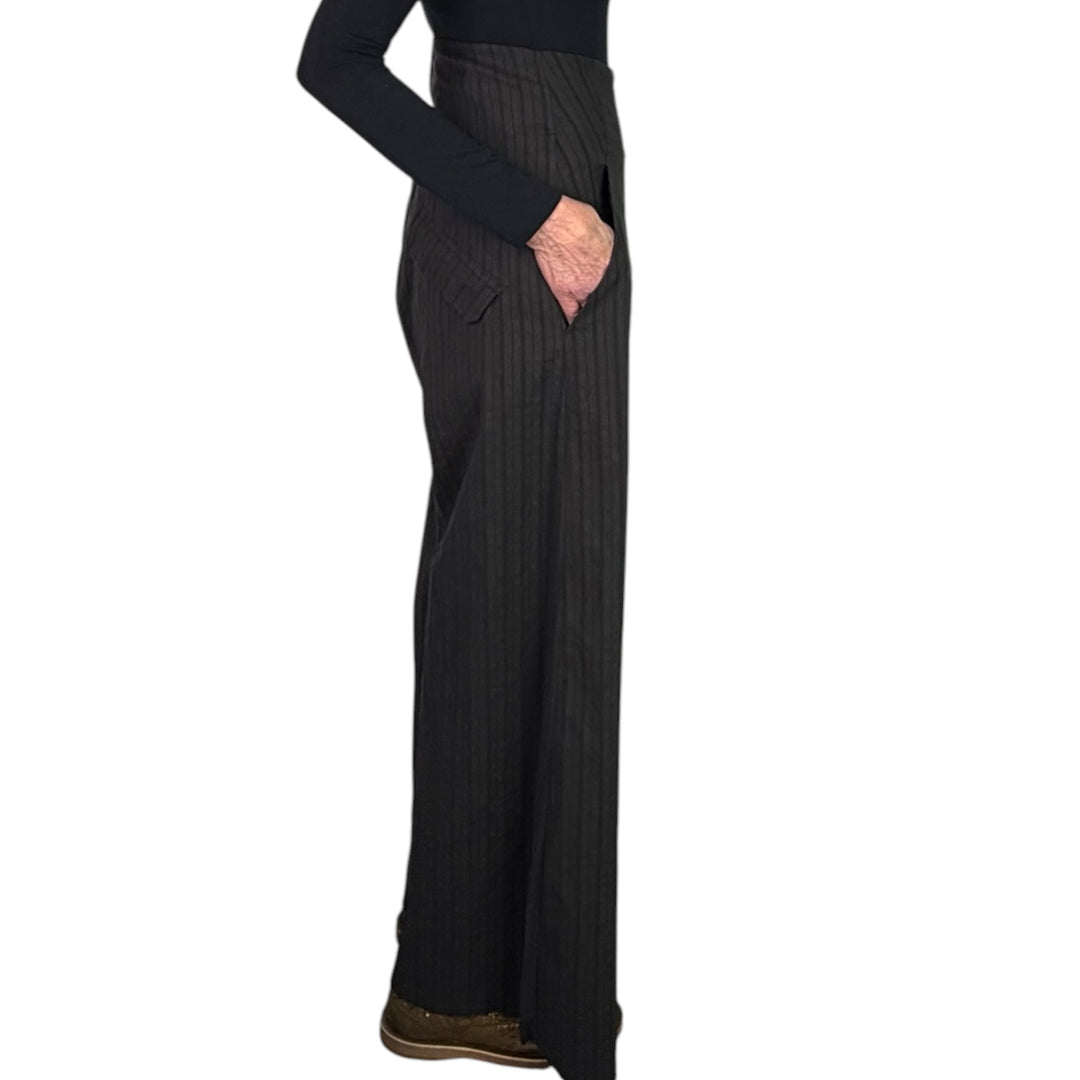 STRIPED FLARED LEG TROUSER