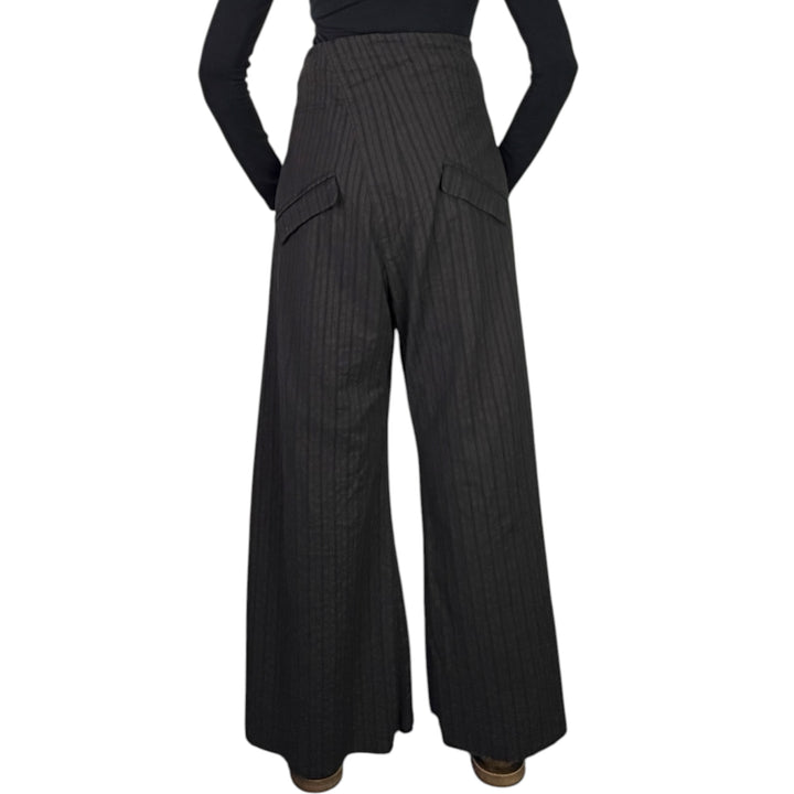 STRIPED FLARED LEG TROUSER