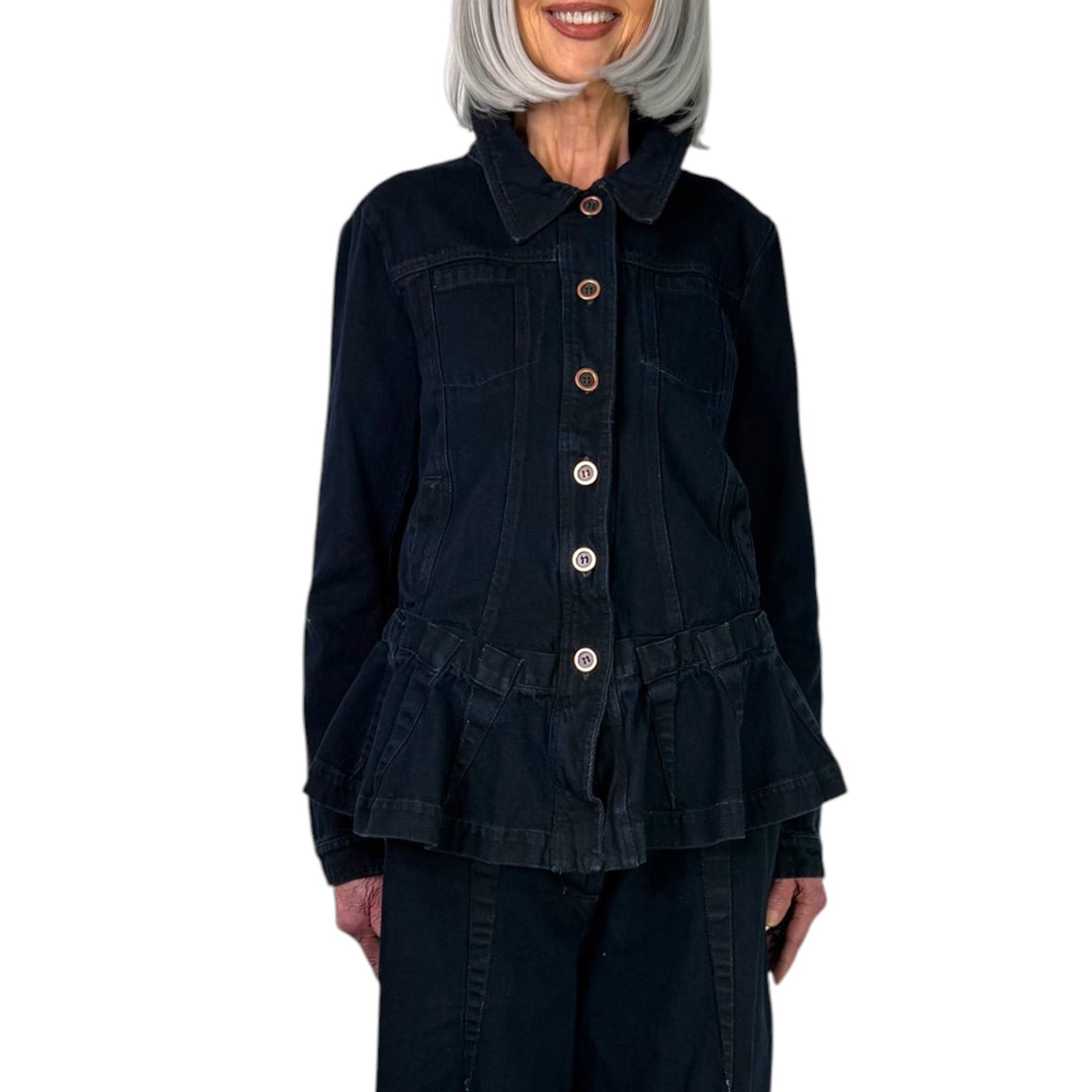DENIM PEPLUM JACKET