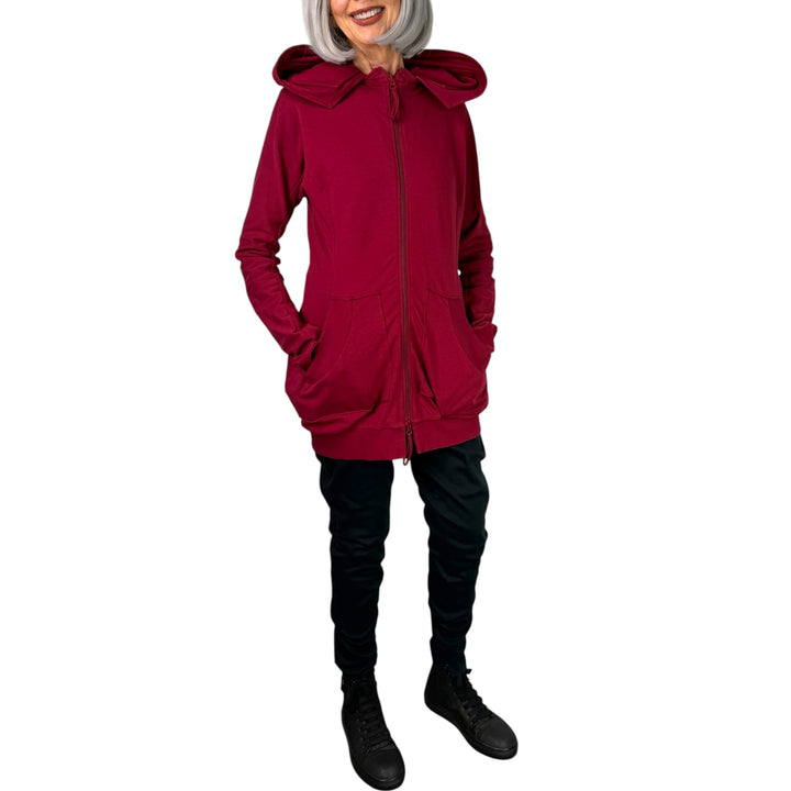 FITTED FLEECE ZIP FRONT HOODIE