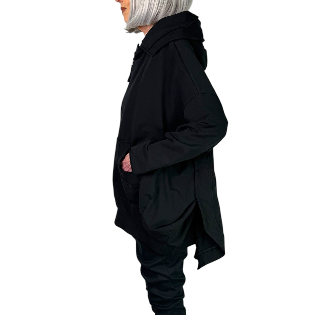 OVERSIZED FLEECE ZIP FRONT HOODIE