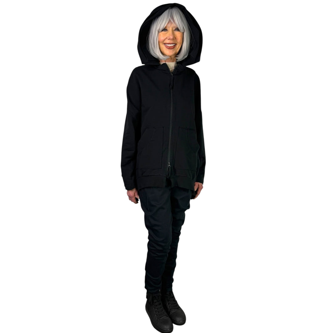 OVERSIZED FLEECE ZIP FRONT HOODIE