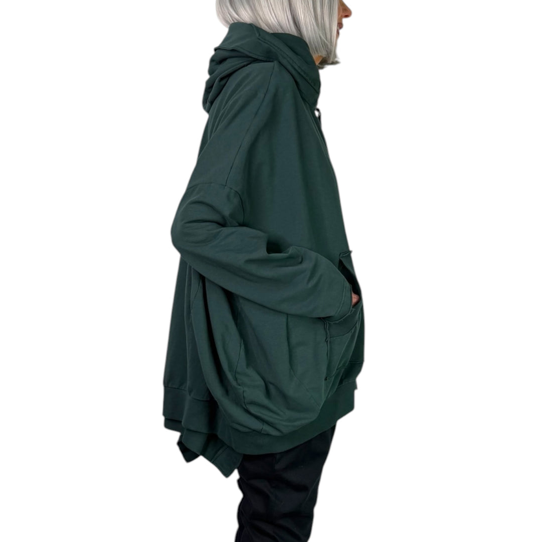 OVERSIZED FLEECE ZIP FRONT HOODIE