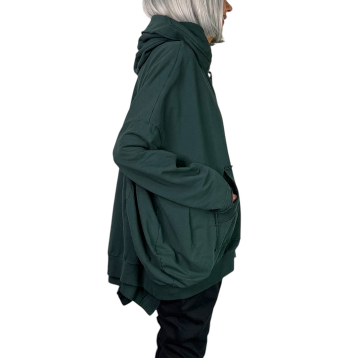 OVERSIZED FLEECE ZIP FRONT HOODIE