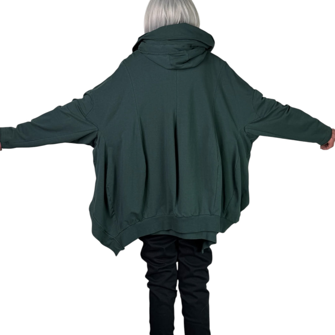 OVERSIZED FLEECE ZIP FRONT HOODIE