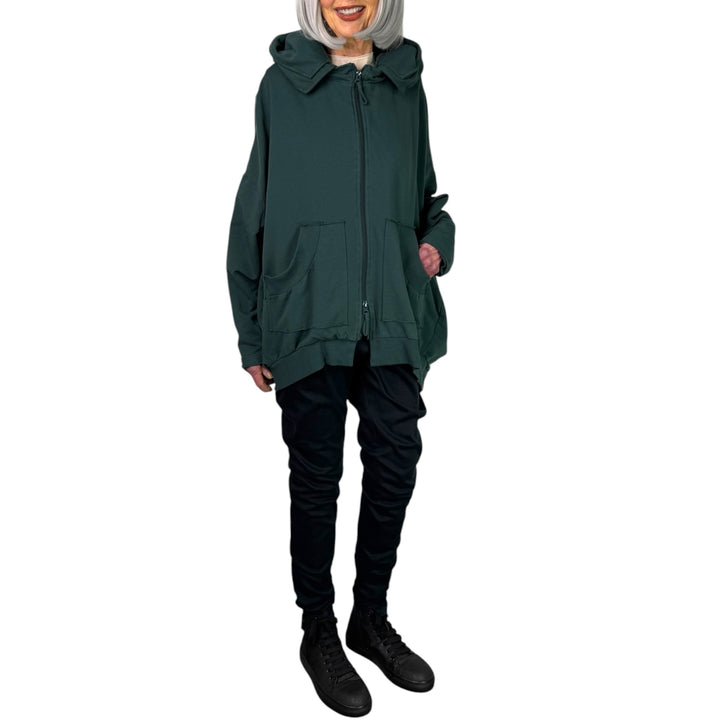 OVERSIZED FLEECE ZIP FRONT HOODIE