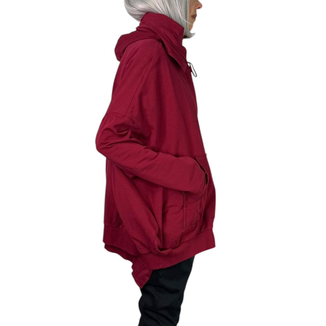 OVERSIZED FLEECE ZIP FRONT HOODIE