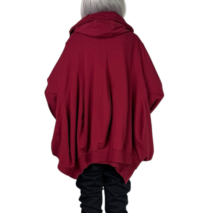 OVERSIZED FLEECE ZIP FRONT HOODIE