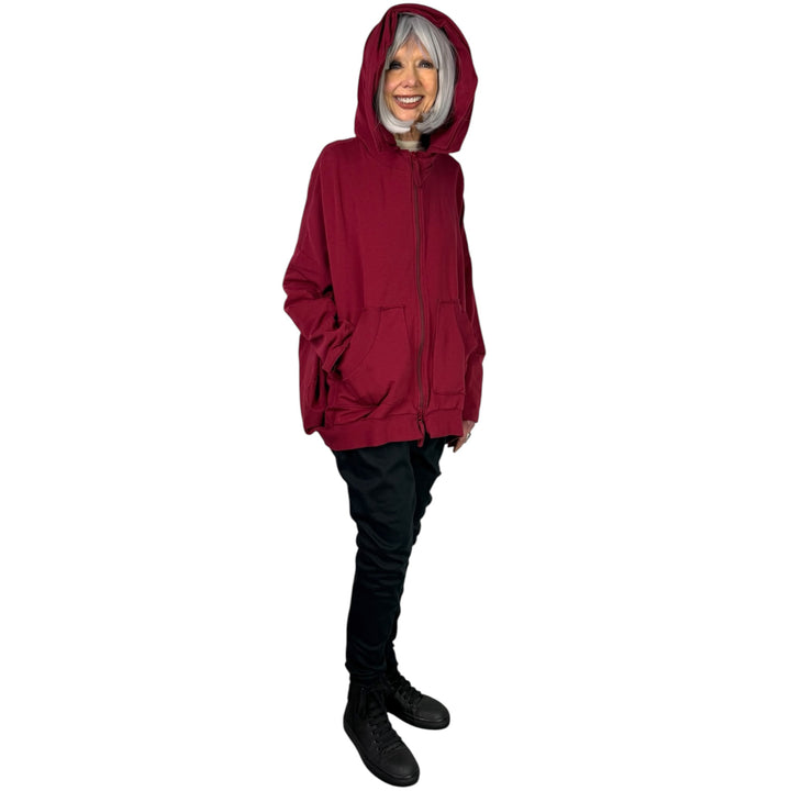 OVERSIZED FLEECE ZIP FRONT HOODIE