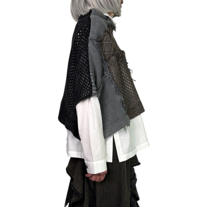 PATCHWORK CROP SWEATER