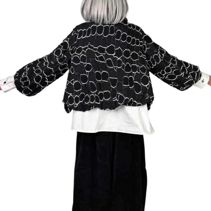 EMBROIDERED CIRCLES DENIM JACKET