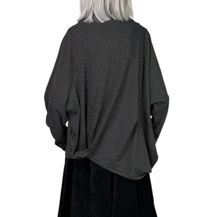 PINSTRIPE BLOUSON TOP