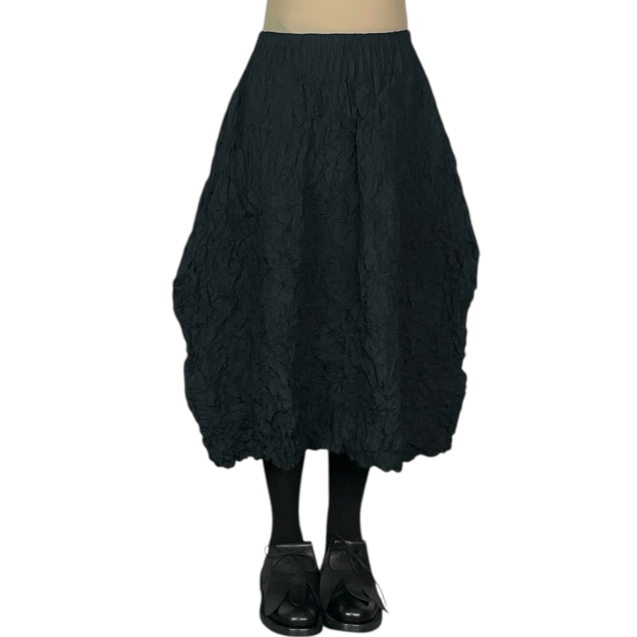 CRUSH PLEAT TAFFETA A-LINE SKIRT – MIO
