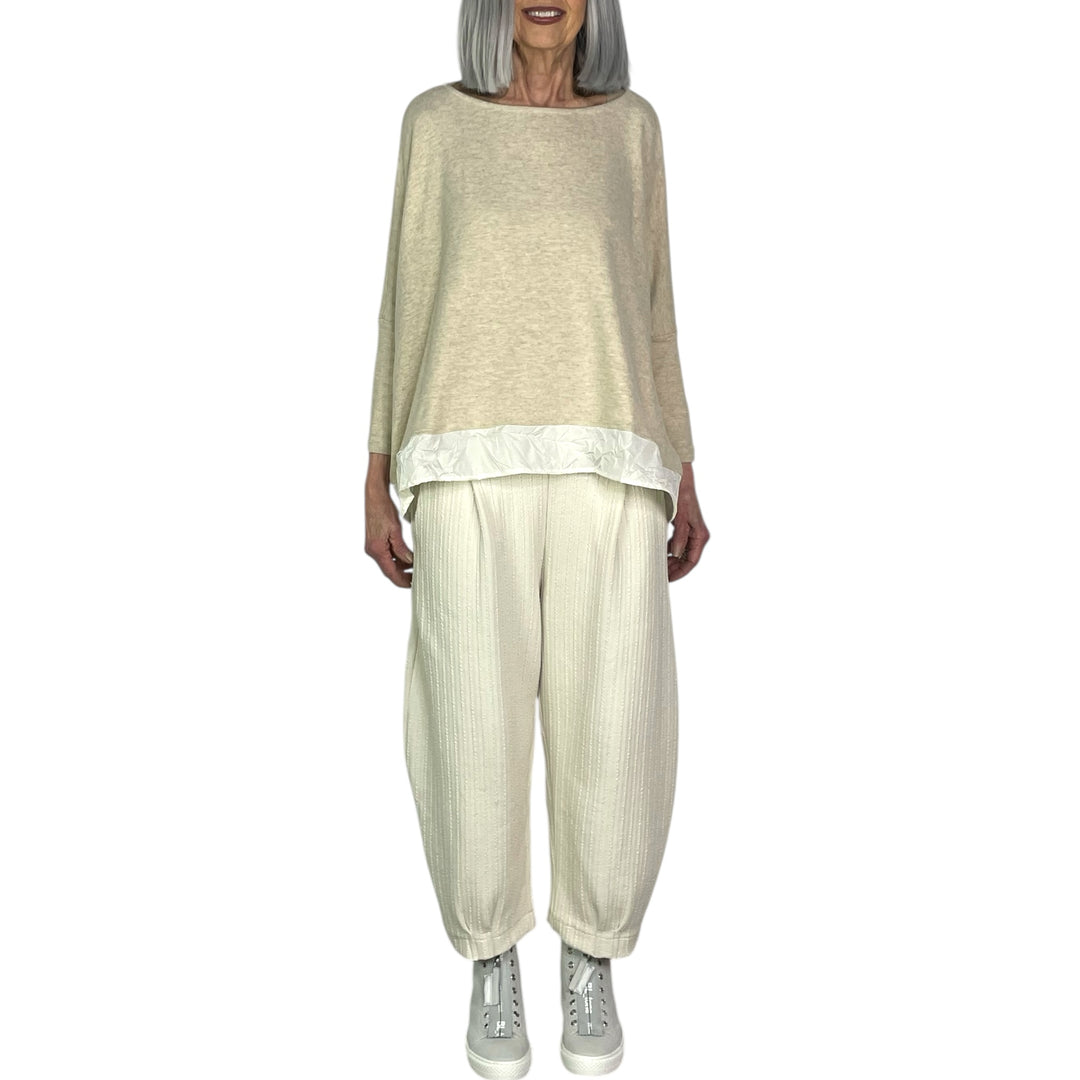 BAMBOO CROP TOP W/CRINKLE HEM