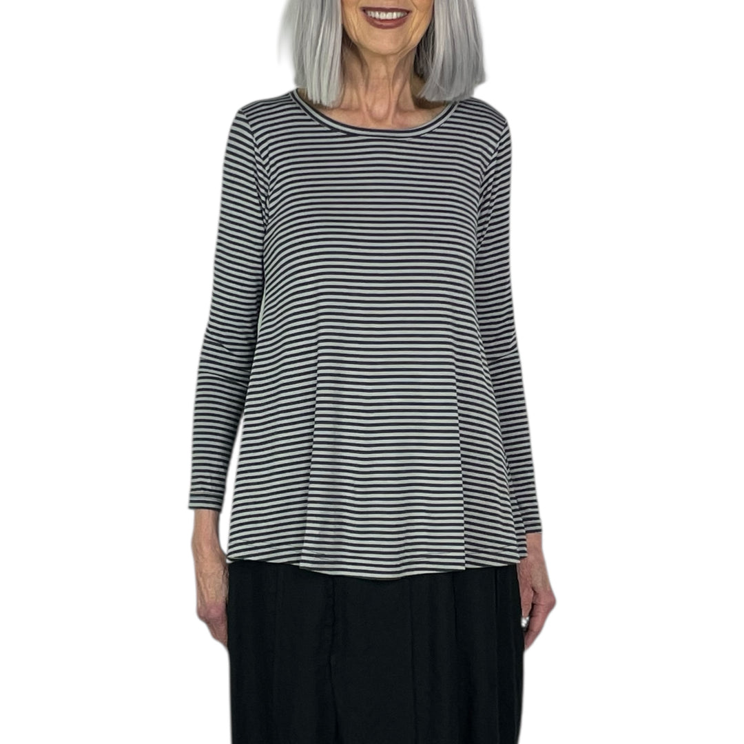 MEMI STRIPED A-LINE T-SHIRT