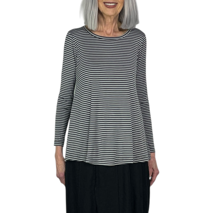 MEMI STRIPED A-LINE T-SHIRT