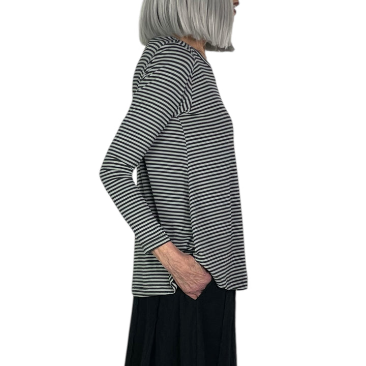 MEMI STRIPED A-LINE T-SHIRT