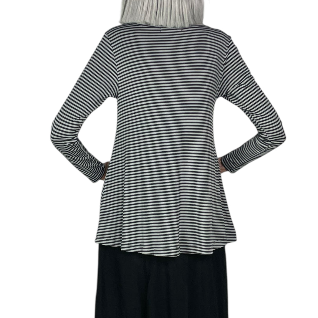 MEMI STRIPED A-LINE T-SHIRT