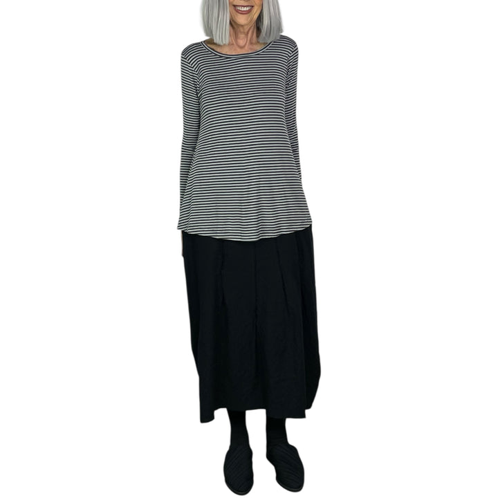 MEMI STRIPED A-LINE T-SHIRT