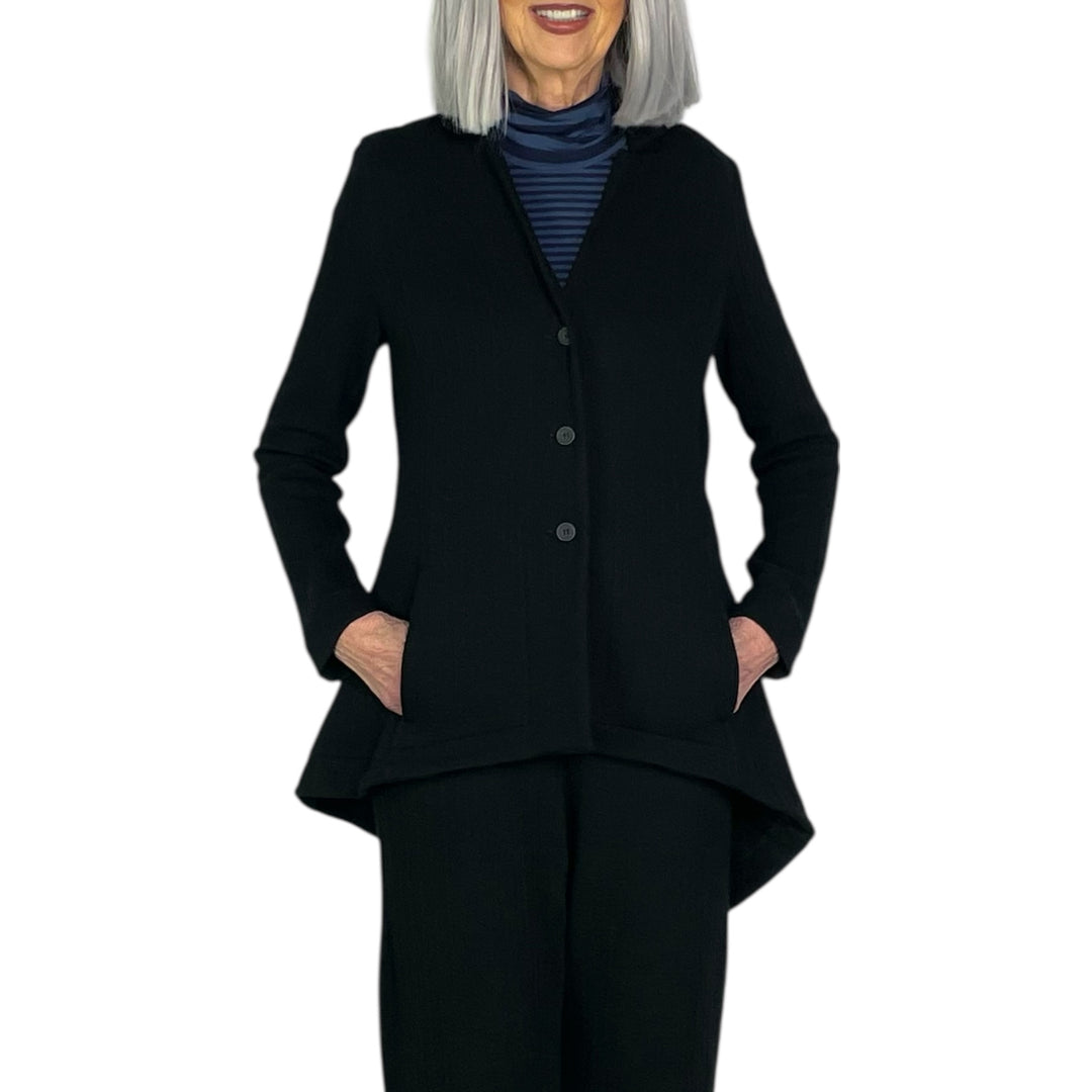 HARING TEXTURED STRIPE JACKET W/BACK TAILS