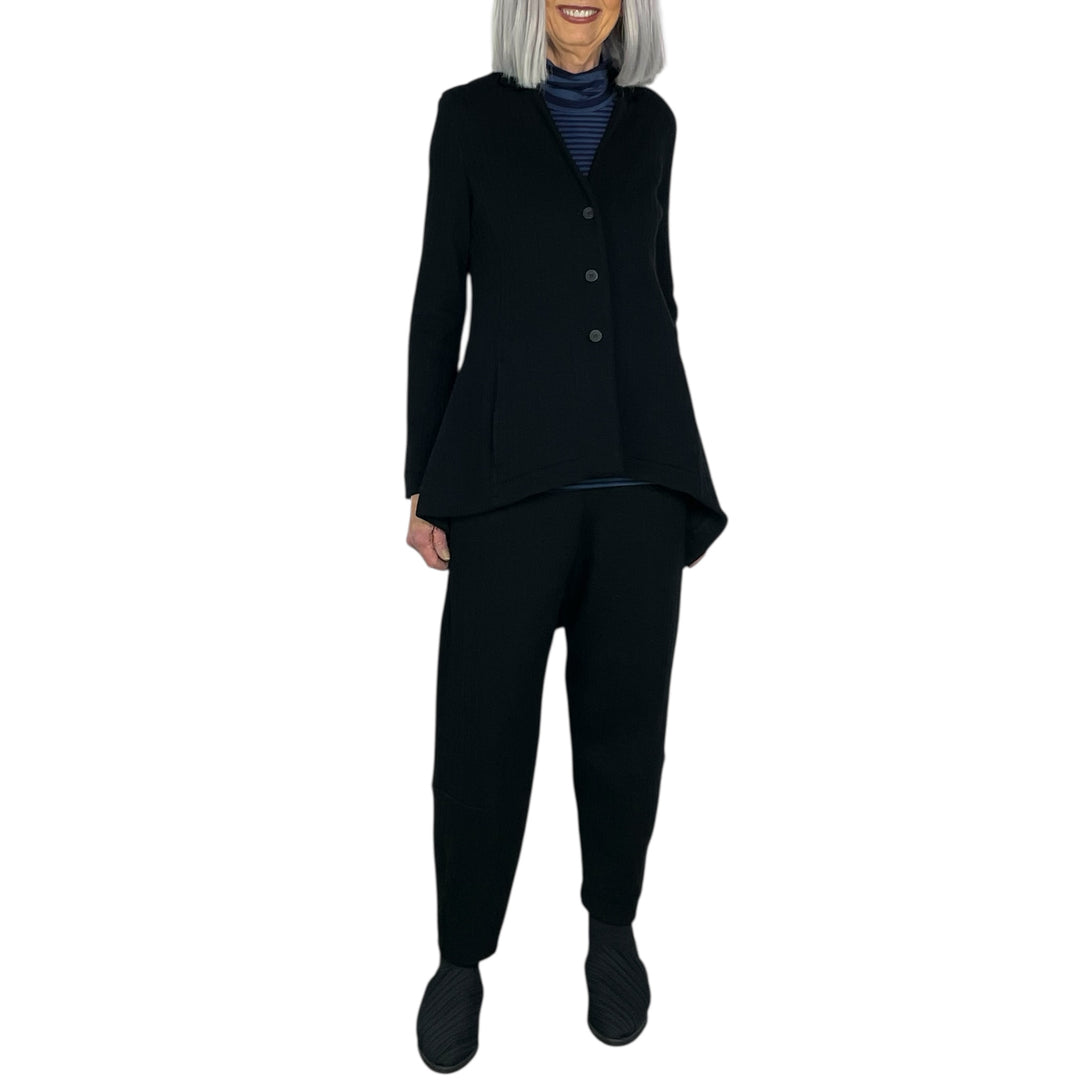 HARING TEXTURED STRIPE JACKET W/BACK TAILS