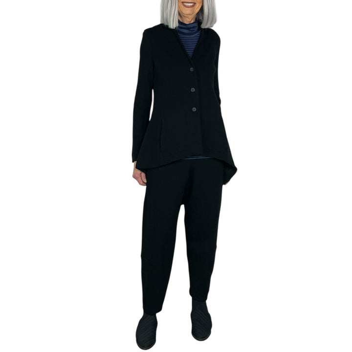 HARING TEXTURED STRIPE JACKET W/BACK TAILS
