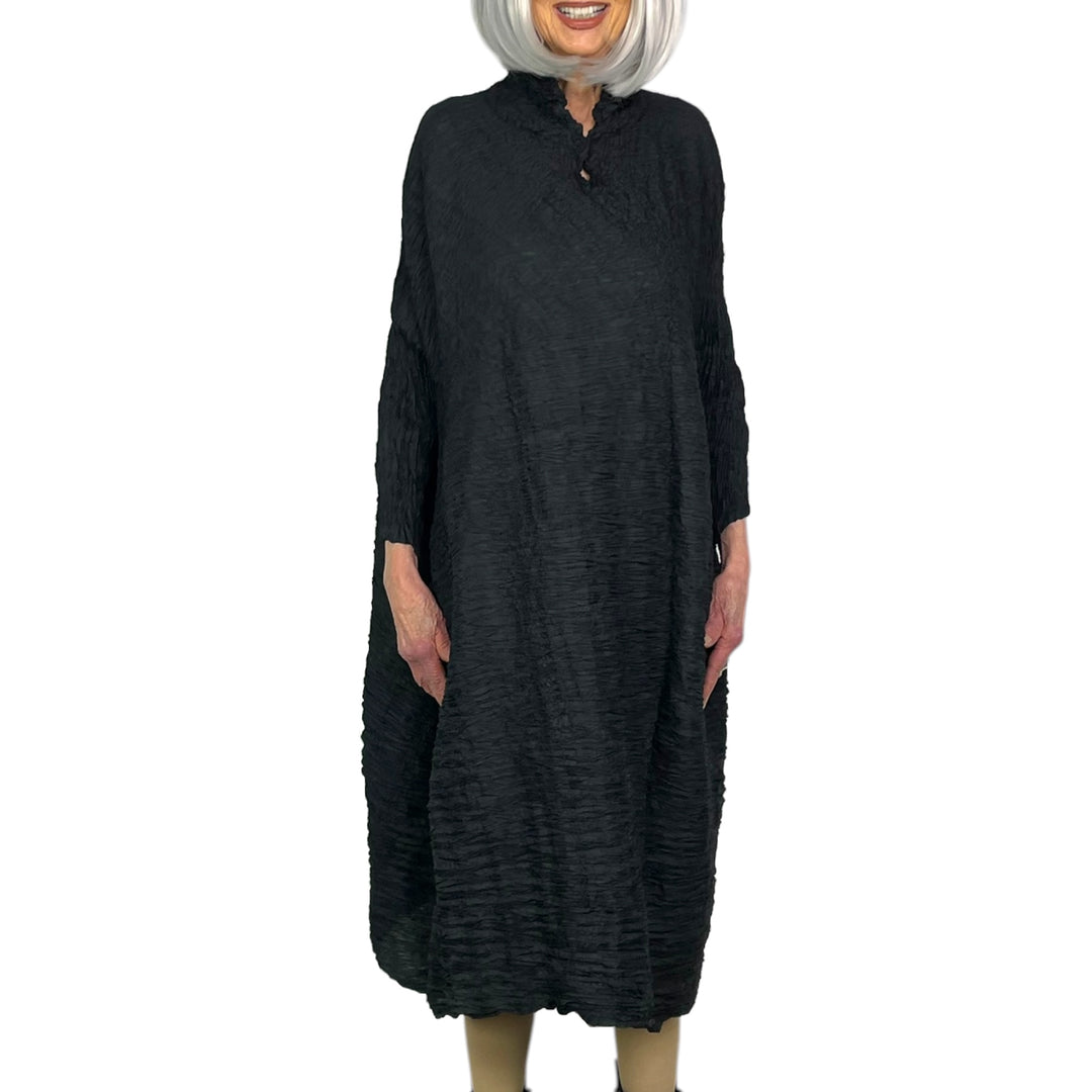 HORIZONTAL PLEAT DRESS