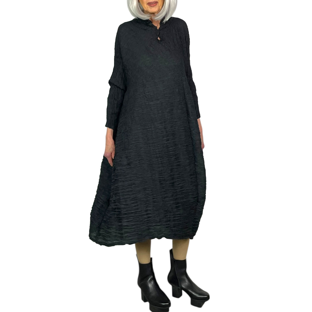 HORIZONTAL PLEAT DRESS