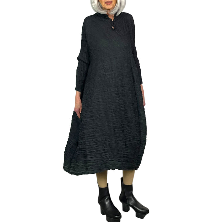 HORIZONTAL PLEAT DRESS