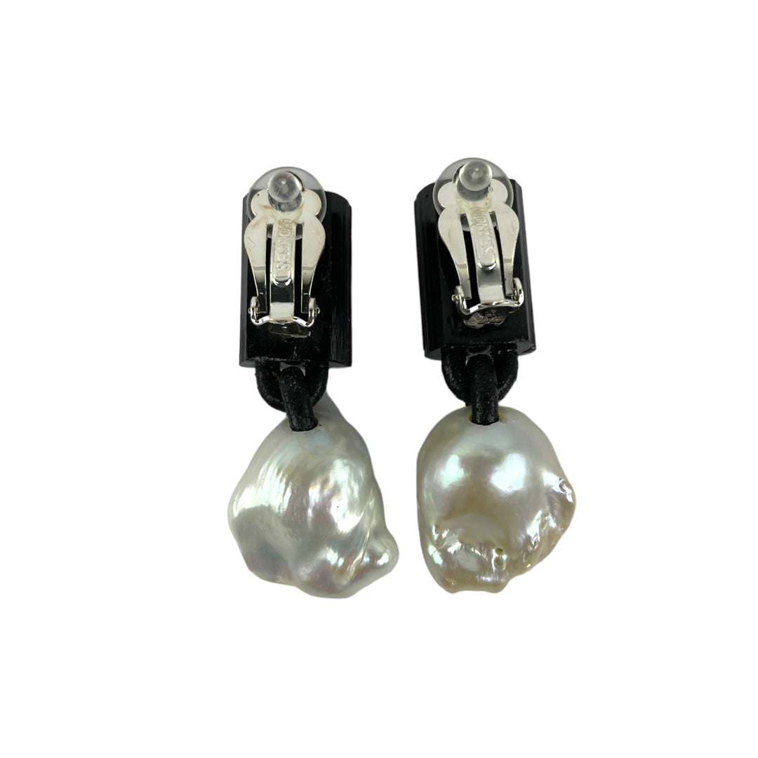 BAROQUE PEARL/TOURMALINE EARRINGS