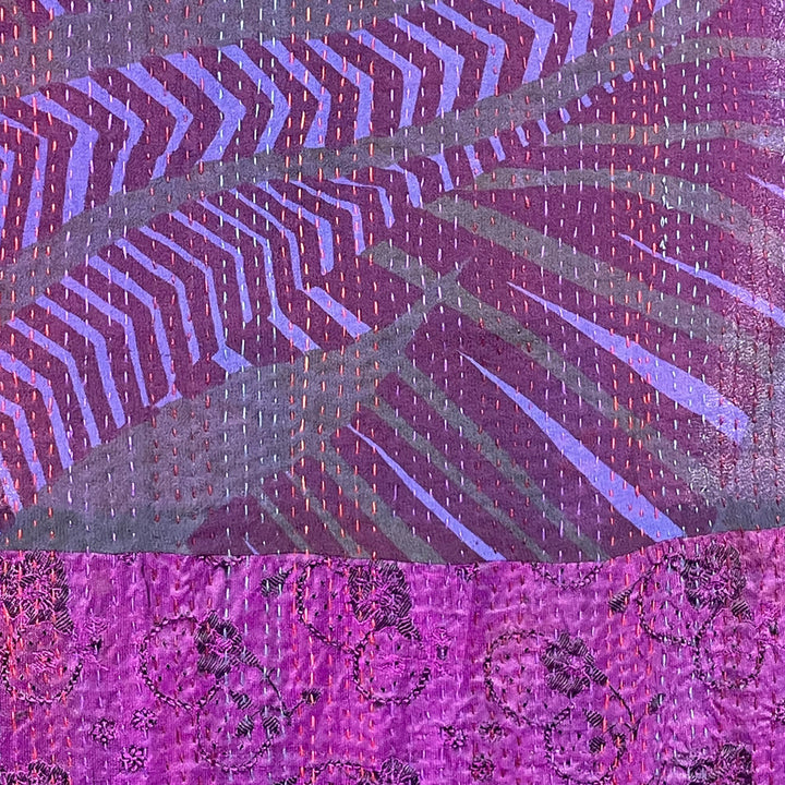 SILK GEORGETTE JACQUARD PATCH SCARF