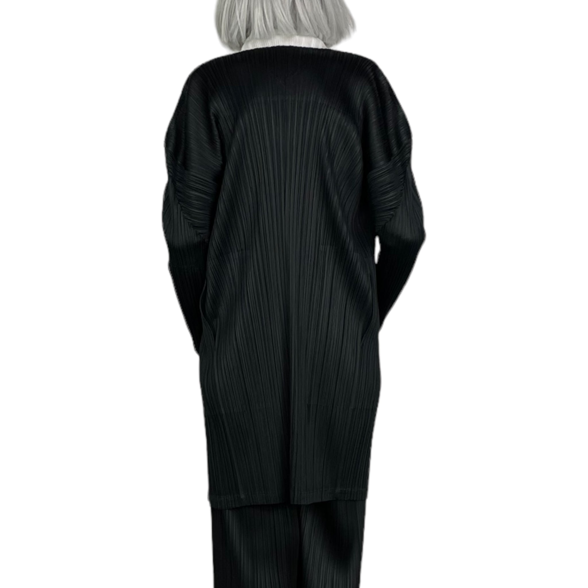 カーディガン PLEATS PLEASE ISSEY MIYAKE - PLEATS PLEASE FORWARD 4 Navy New Colorful Basics 4 Cardigan by PLEATS PLEASE ISSEY