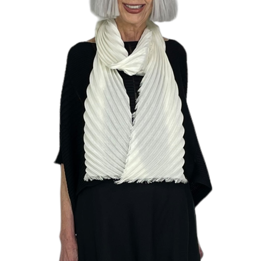 SILK WOOL PLEATS SCARF – MIO