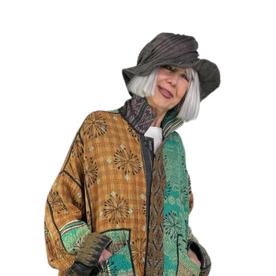 LINEN TWIST TUCK BRIM HAT