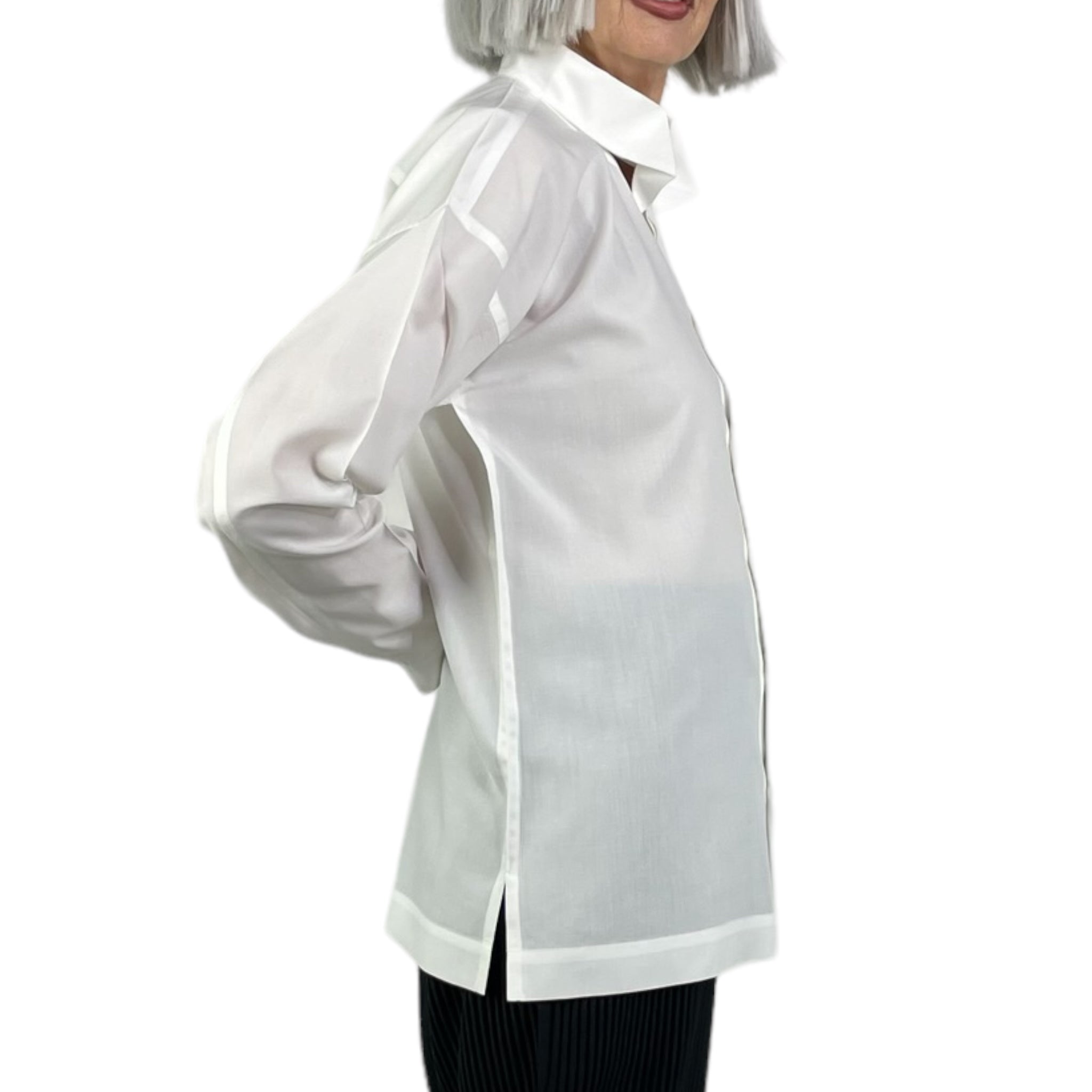 トップス vintage bow tie shirts white BOW-TIE PRESS SHIRT – MIO